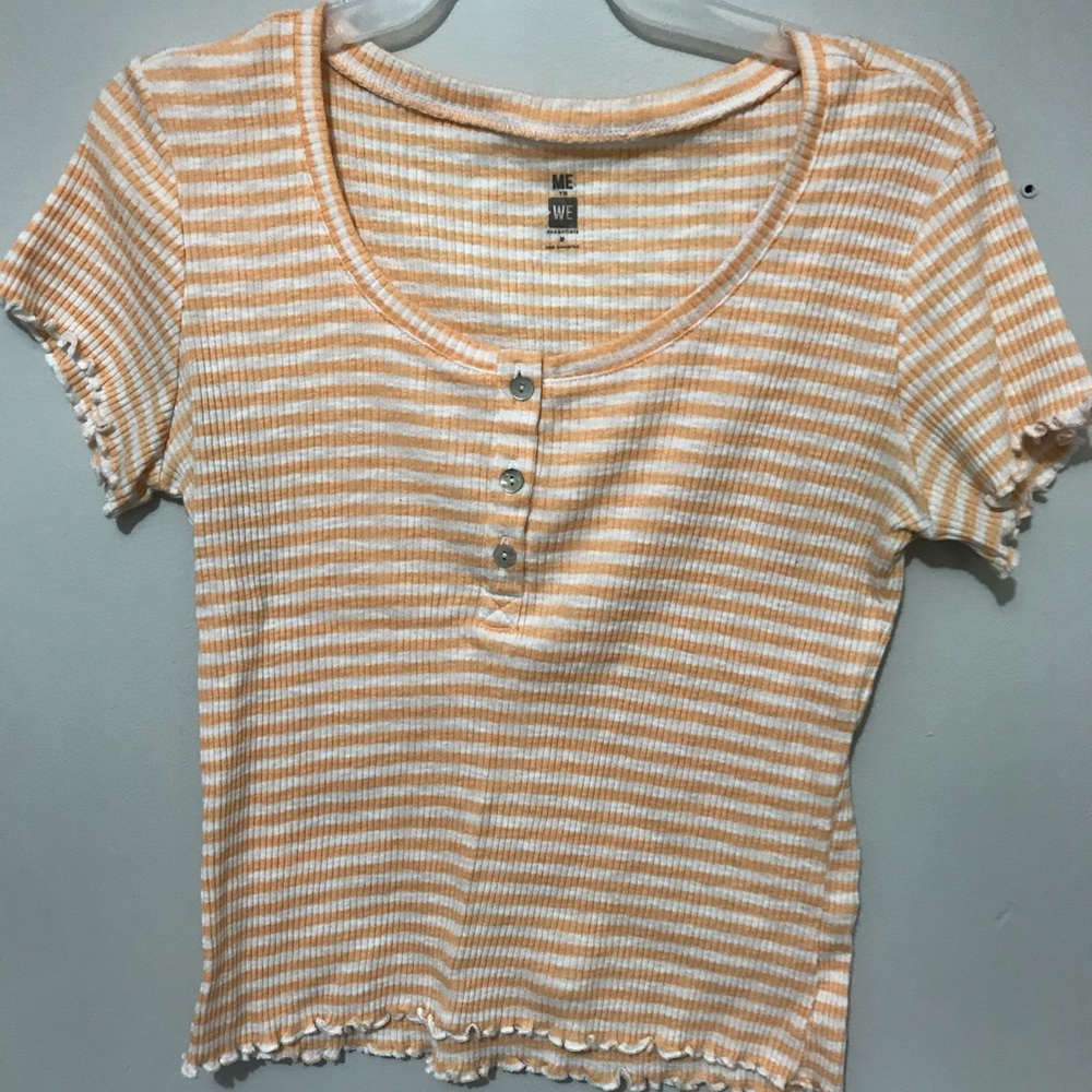 Orange stripped pacsun top
